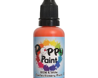 Pintura de amapola comestible naranja, pintura de amapola de secado rápido para pasteles, galletas, chocolates, pintura de amapola de calidad premium compatible con la FDA (30 ml)