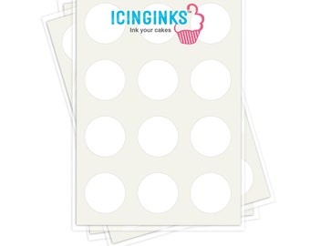 Hielos™ Hojas de Escarcha Comestibles Precortados Prime para Galletas y Cupcakes (2.5"pulgadas) Pack - 24 hojas tamaño A4