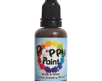 Pintura de amapola comestible marrón, pintura de amapola de secado rápido para pasteles, galletas, chocolates, pintura de amapola de calidad premium compatible con la FDA (30 ml)