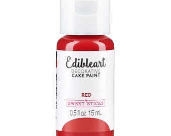 Red Edible Art Decorative Cake Paint 15ml - Pintura comestible, Pintura glaseada, Pintura decorativa para pasteles, Colorante para alimentos, Pintura para galletas, Pintura para pasteles