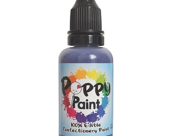 Pintura de amapola comestible púrpura, pintura de amapola de secado rápido para pasteles, galletas, chocolates, pintura de amapola de calidad premium compatible con la FDA (30 ml)