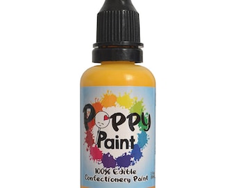 Pintura de amapola comestible amarilla, pintura de amapola de secado rápido para pasteles, galletas, chocolates, pintura de amapola de calidad superior compatible con la FDA (30ml)
