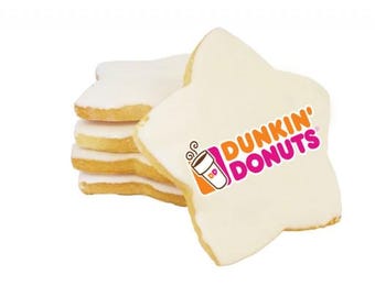 Galletas de estrella personalizadas: galletas con logotipo y foto personalizados, galletas de jengibre glaseadas hechas a mano para fiestas y regalos.