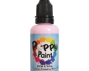 Pintura de amapola comestible Blush, pintura de amapola de secado rápido para pasteles, galletas, chocolates, pintura de amapola de calidad superior compatible con la FDA (30 ml)
