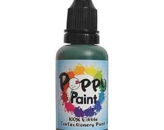 Pintura de amapola comestible verde, pintura de amapola de secado rápido para pasteles, galletas, chocolates, pintura de amapola de calidad superior compatible con la FDA (30ml)