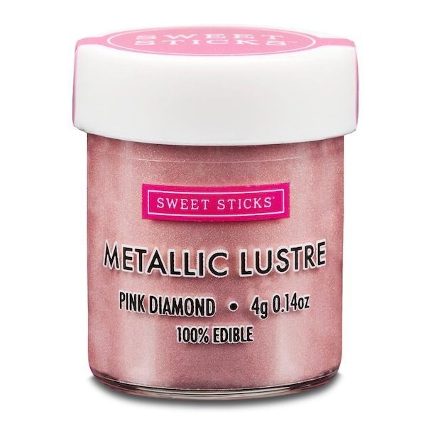 Edible Lustre Dust Metallic Pink Diamond 4 Grams Cake Dust By Sweet Sticks, Cake Decorating Shimmer & Shimmer Drinks