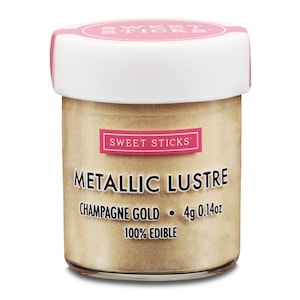 Edible Lustre Dust Metallic Champagne Gold 5 Grams Cake Dust By Sweet Sticks, Cake Decorating Shimmer & Shimmer Drinks