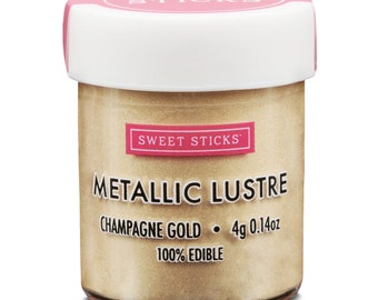 Polvo de brillo comestible Champagne metalizado Oro 5 gramos de polvo de pastel por palitos dulces, pastel de decoración de brillo y bebidas brillantes