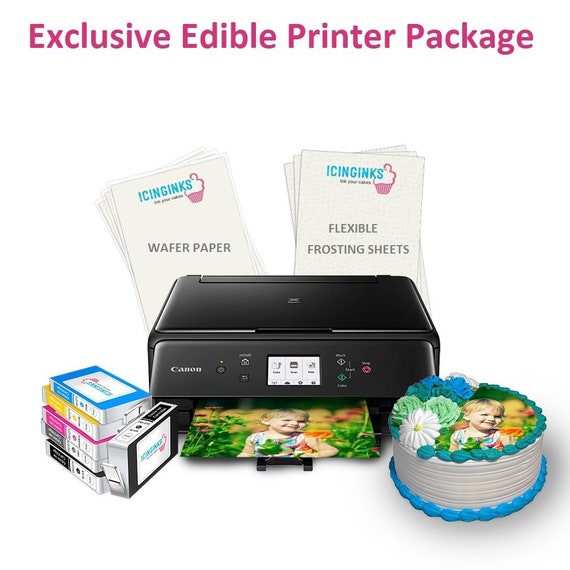 50 wafer paper,templates refillable cartridges EDIBLE PRINTER KIT edible ink