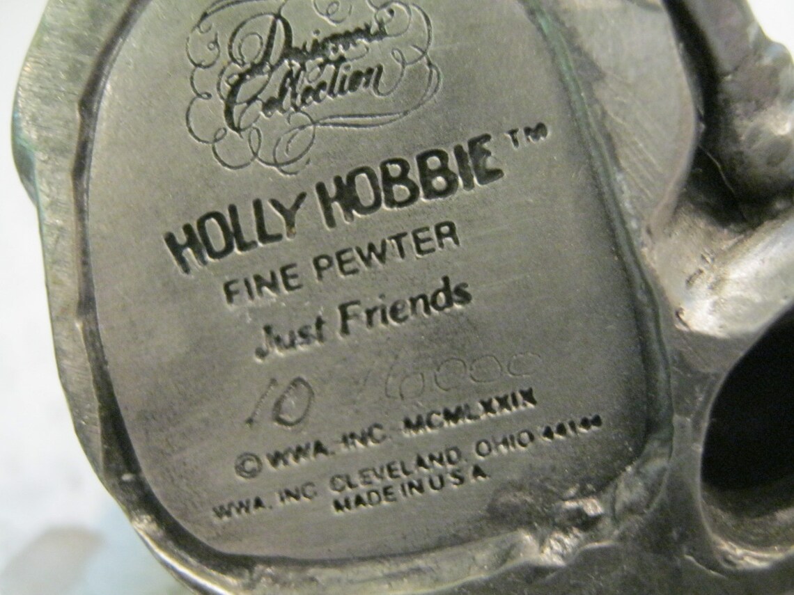 2 adorable vintage pewter Holly Hobbie Figurines Numbered Etsy