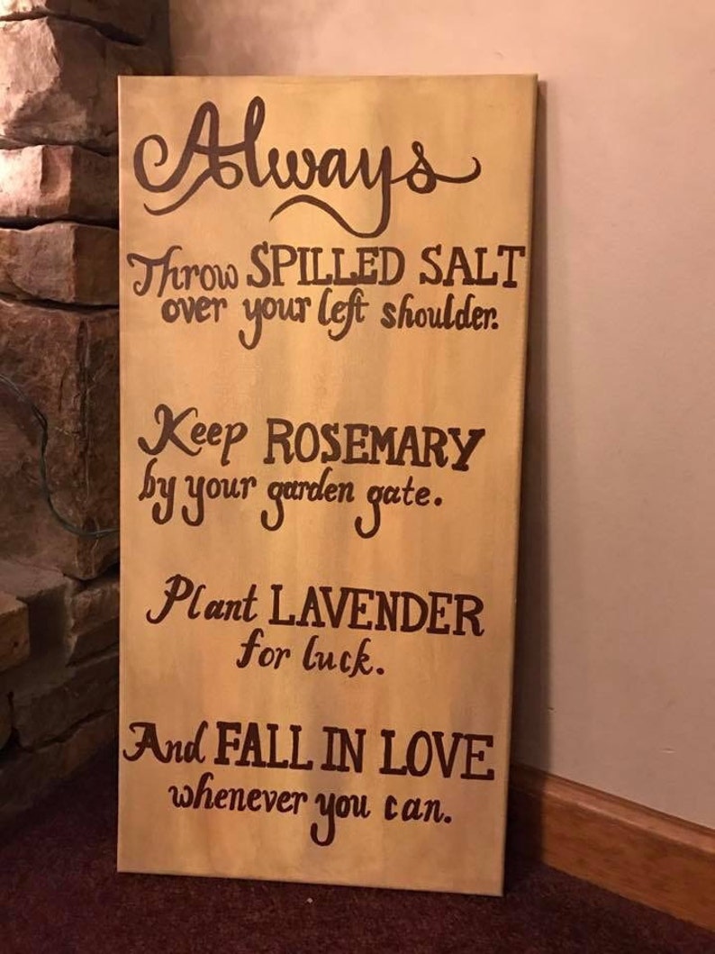 Practical Magic Movie Quote Art Always Throw Spilled Salt Etsy
