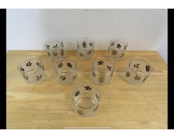 Juego de 8 vasos Libbey de hoja de plata con acabado esmerilado estilo antiguo