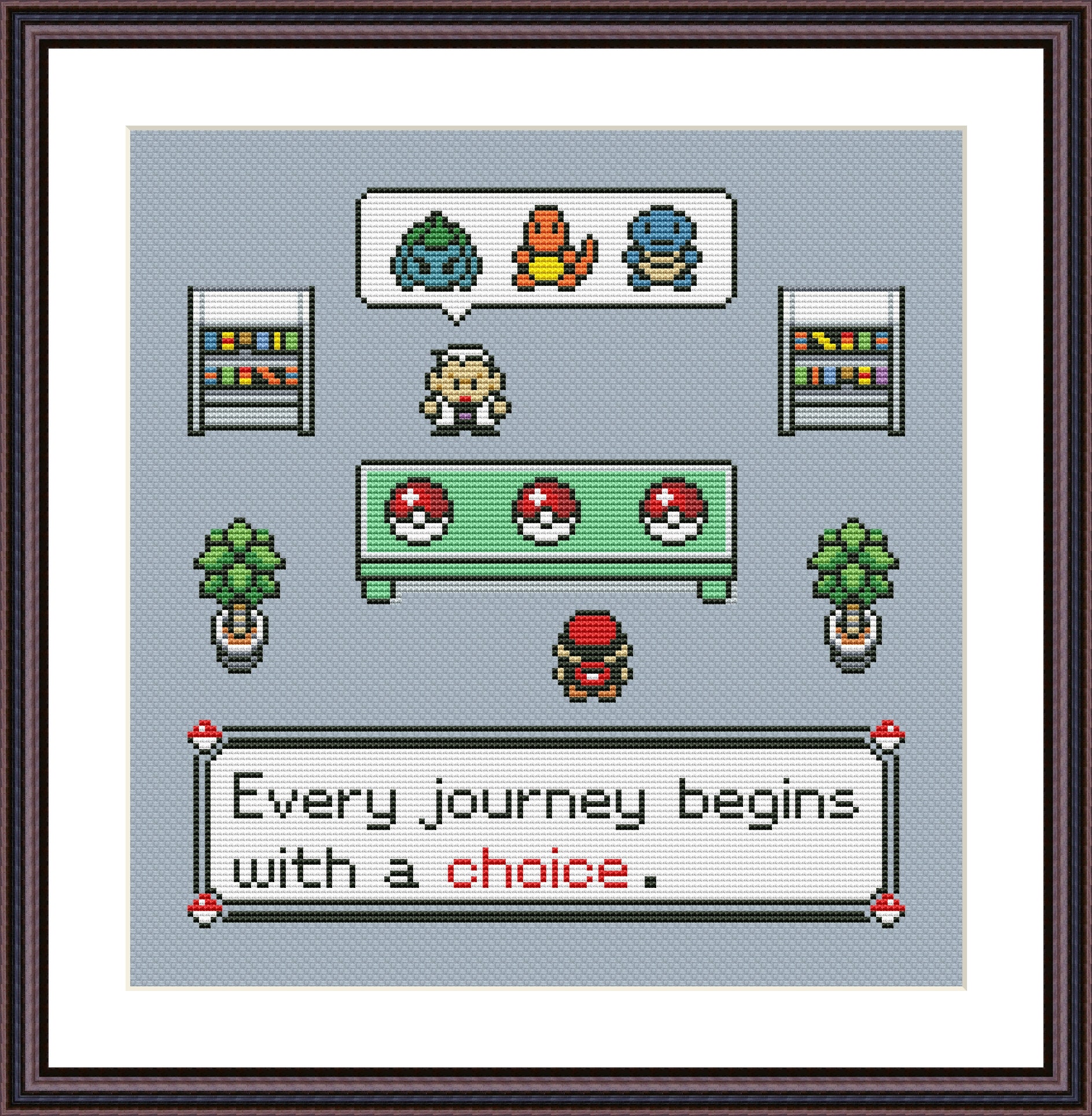 Choose Your Pokemon Starter Professor Oak 2 Funny Cross Stitch Etsy
