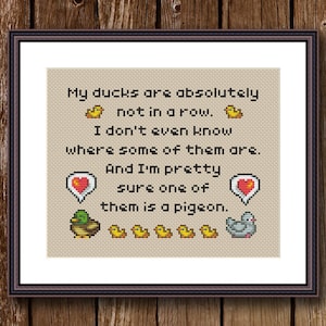 Stardew Valley inspired My Ducks Not In a Row Funny Video Game Cross Stitch Pattern PDF Instant Download