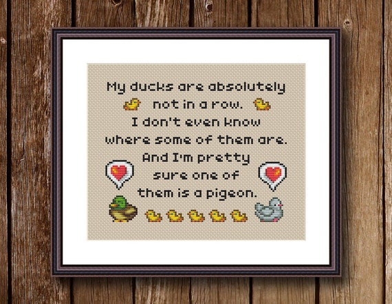 Stardew Valley inspired My Ducks Not In a Row Funny Video Game Cross Stitch Pattern PDF Instant Download