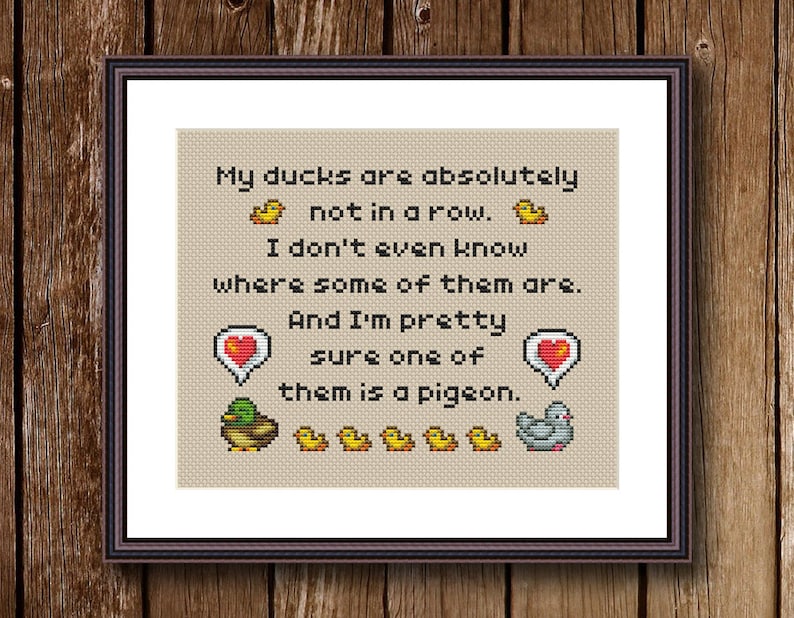 Stardew Valley inspired My Ducks Not In a Row Funny Video Game Cross Stitch Pattern PDF Instant Download image 1