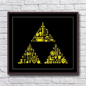 Legend of Zelda Triforce Cross Stitch Pattern PDF Instant Download
