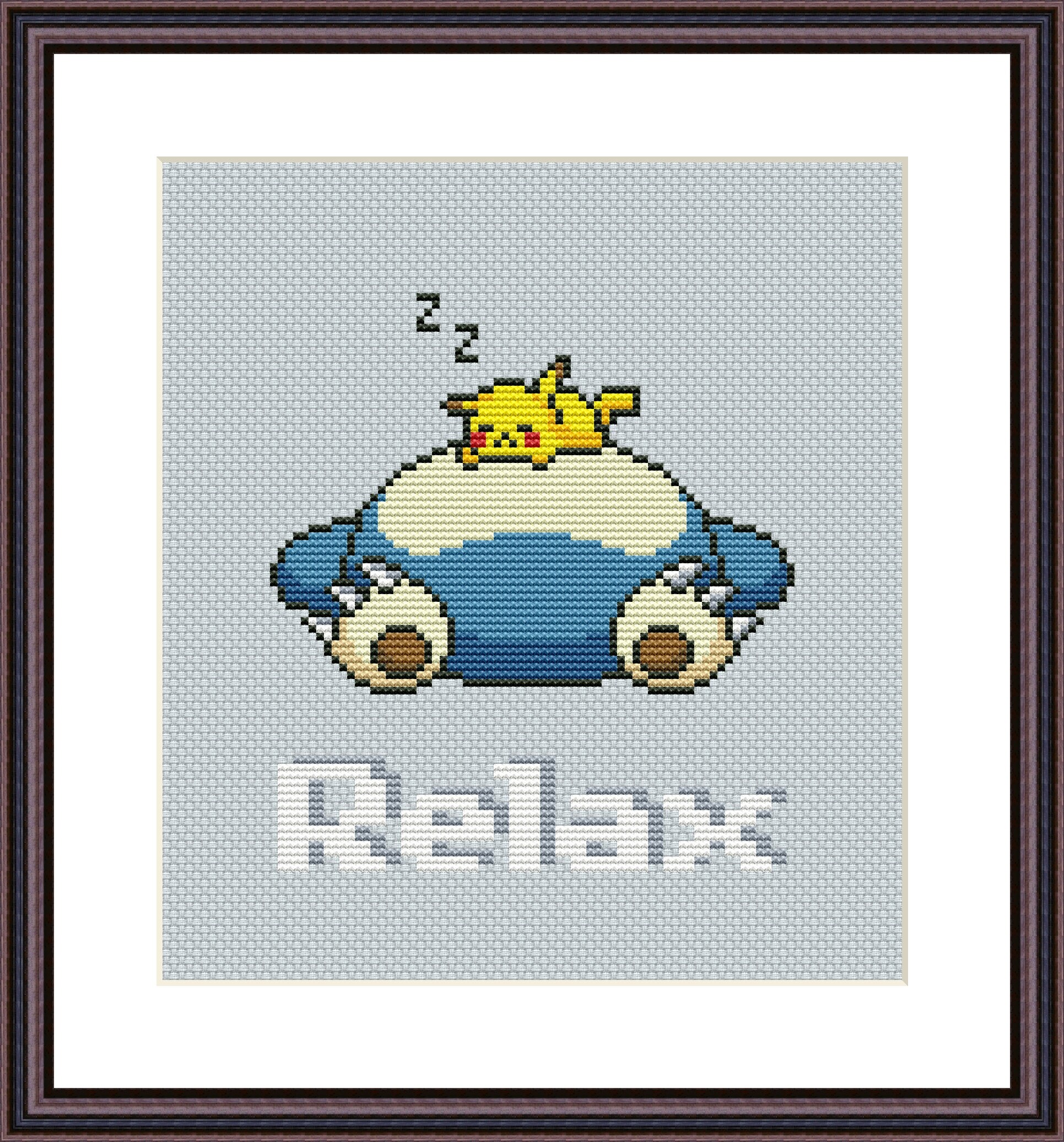 Pokemon Red and Pikachu Pixel Cross Stitch Pattern Download 