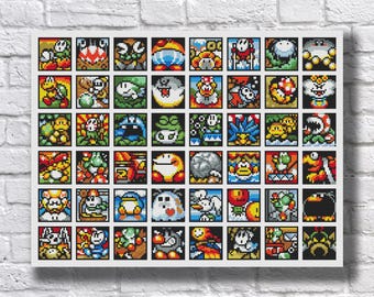 Super Mario  - Yoshi's Island - Retro Video Game Super Mario - Cross Stitch Pattern PDF Instant Download - Set of 48 Patterns PDF