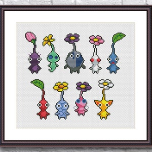 Pikmin Video Game Cross Stitch Pattern PDF Download - pikmin 4