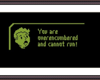 Video Game Cross Stitch Pattern PDF Instant Download Notification - Overencumbered