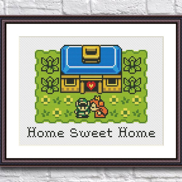 Legende van Zelda - Home Sweet Home - grappig modern kruissteekpatroon PDF Instant Download - Link en Zelda - Gameboy
