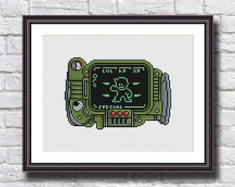 Pipboy Cross Stitch Pattern PDF Instant Download Video Game Cross Stitch Pattern Pip-boy