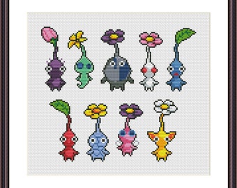 Pikmin Video Game Cross Stitch Pattern PDF Download - Pikmin 4 - Etsy
