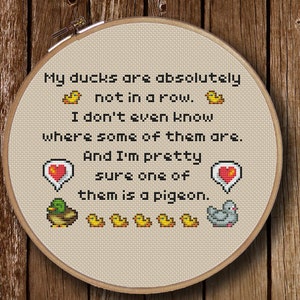 Stardew Valley inspired My Ducks Not In a Row Funny Video Game Cross Stitch Pattern PDF Instant Download image 6