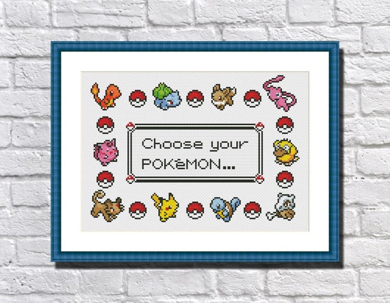 Pokémon Type Chart Cross Stitch Pattern Instant PDF 