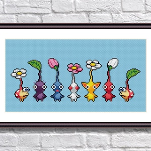Pikmin Video Game Cross Stitch Pattern PDF Downloadable - Pikmins bulbmin