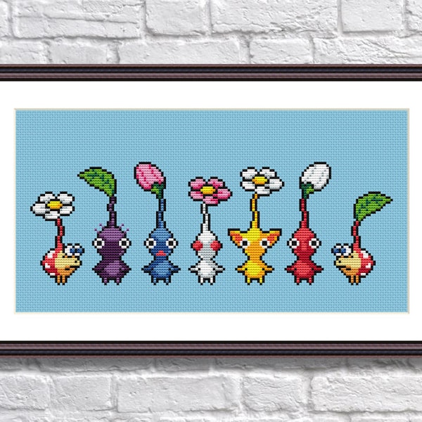 Pikmin Video Game Cross Stitch Pattern PDF Downloadable - Pikmins bulbmin