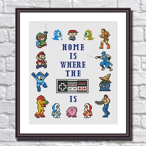 Home is Where the NES is - Funny Cross Stitch Pattern PDF Instant Download