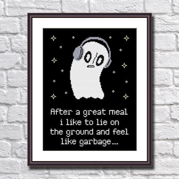 Undertale Cross Stitch Pattern Video Game Napstablook 2