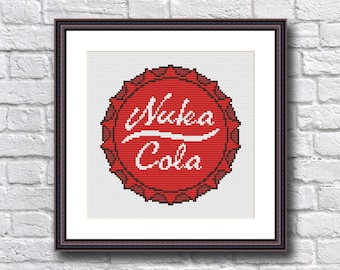 Bottle Cap Cross Stitch Pattern PDF Instant Download - Video Game Cross Stitch Pattern