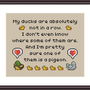 Stardew Valley inspired My Ducks Not In a Row Funny Video Game Cross Stitch Pattern PDF Instant Download image 3