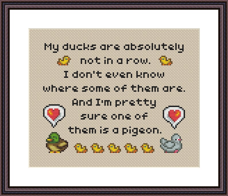 Stardew Valley inspired My Ducks Not In a Row Funny Video Game Cross Stitch Pattern PDF Instant Download image 3