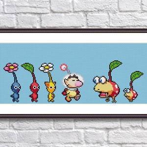 Pikmin Video Game Cross Stitch Pattern PDF Downloadable - Bulborb Pikmin & Olimar