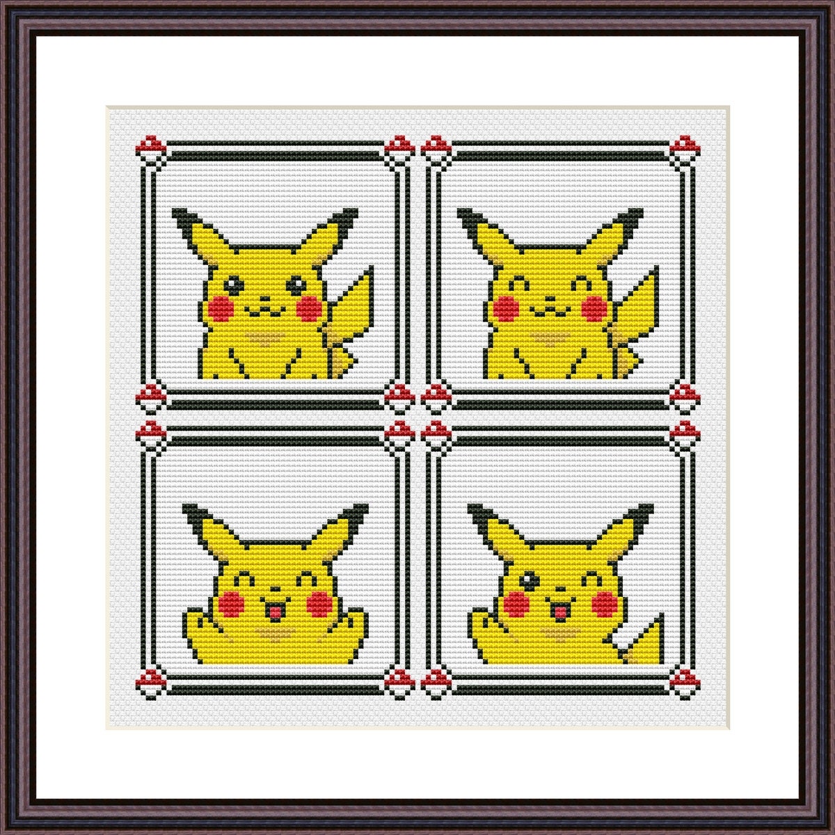 Flying Pikachu from Pokemon Yellow cross stitch by Lil-Samuu on