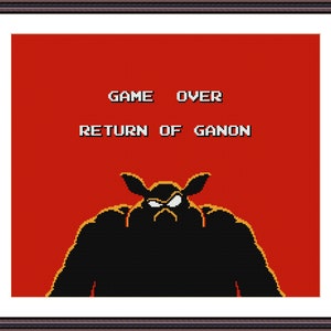 Legend of Zelda - Game Over - Return Of Ganon - Cross Stitch Pattern PDF Instant Download