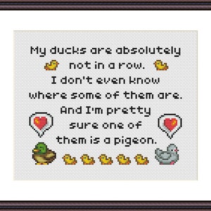 Stardew Valley inspired My Ducks Not In a Row Funny Video Game Cross Stitch Pattern PDF Instant Download image 5