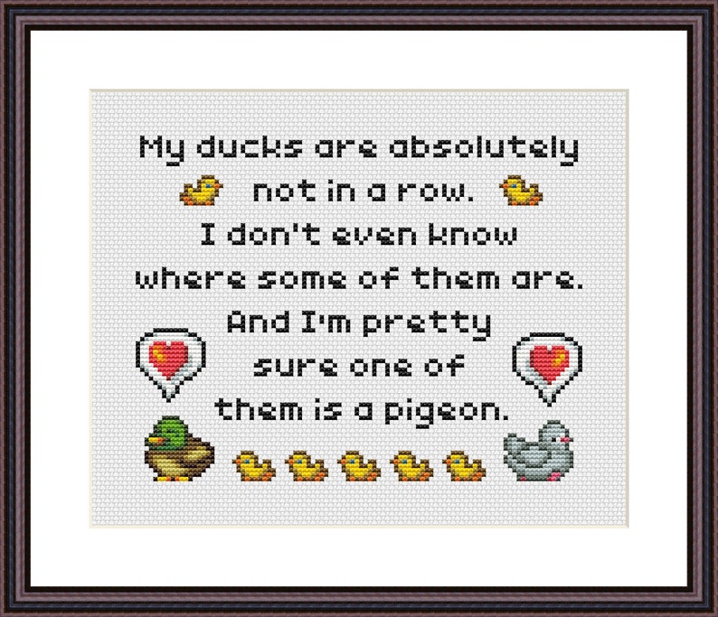 Stardew Valley inspired My Ducks Not In a Row Funny Video Game Cross Stitch Pattern PDF Instant Download image 5
