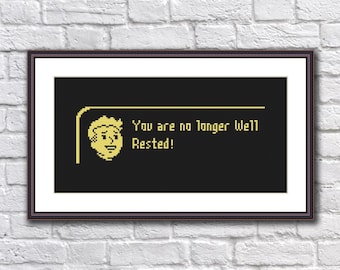 You Are No Longer Well Rested Video Game Cross Stitch Pattern PDF  Instant Download - Notification - Funny