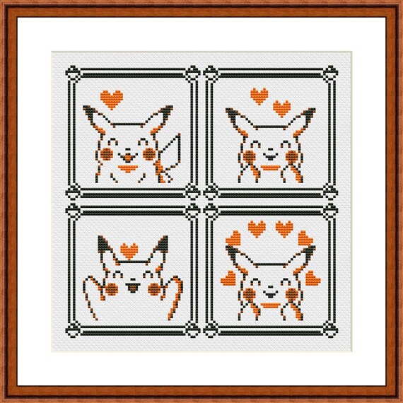 Pikachu Emoji Pokemon Yellow Set of 42 Cross Stitch Pattern -  Israel