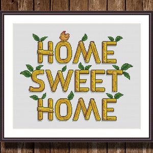 Stardew Valley inspired Home Sweet Home Funny Video Game Cross Stitch Pattern PDF Instant Download