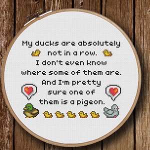 Stardew Valley inspired My Ducks Not In a Row Funny Video Game Cross Stitch Pattern PDF Instant Download image 4