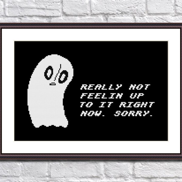 Undertale Cross Stitch Pattern Video Game Napstablook - Set of 2 Patterns PDF Instant Download