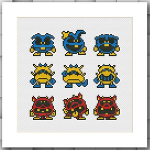 Viruses Sampler Cross Stitch Pattern PDF Instant Download - Mario