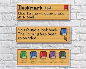 Stardew Valley Bookmark Video Game Cross Stitch Pattern PDF Instant Download - Set of 3 Patterns PDF