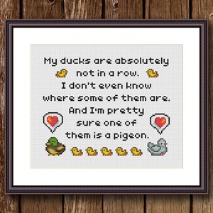 Stardew Valley inspired My Ducks Not In a Row Funny Video Game Cross Stitch Pattern PDF Instant Download image 2